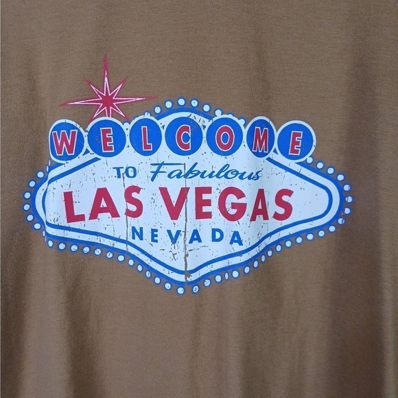 American Apparel Las Vegas Shirt Brown Womens Medium Made in USA Crewneck - Picture 7 of 11